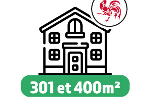PEB Maison Wallonie entre 301 et 400m² au prix de 350€